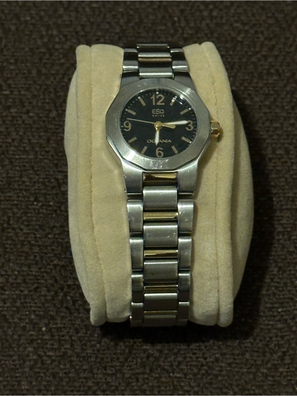 Like New ESQ Stainless Steel Black Dial Watch - Two-Tone.